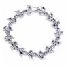 Image 2 : STERLING SILVER TANZANITE LEAF BRACELET