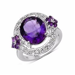 STERLING SILVER AFRICAN AMETHYST RING