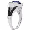 Image 3 : STERLING SILVER AFRICAN AMETHYST AND BLACK DIAMOND RING
