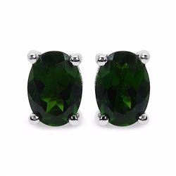 STERLING SILVER CHROME DIOPSIDE EARRING