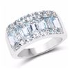 Image 1 : STERLING SILVER BLUE TOPAZ BAGUETTE RING