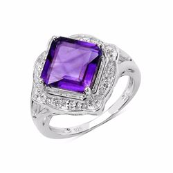 STERLING SILVER AFRICAN AMETHYST RING