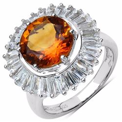 STERLING SILVER MADEIRA CITRINE RING