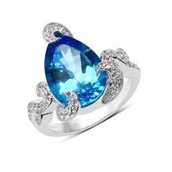 STERLING SILVER SWISS BLUE TOPAZ RING