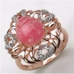 STERLING SILVER RHODOCROSIDE CABOCHON RING