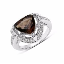 STERLING SILVER SMOKY QUARTZ RING