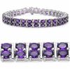 Image 1 : STERLING SILVER AFRICAN AMETHYST DOUBLE ROW BRACELET