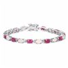 Image 1 : STERLIGN SILVER THAI RUBY AND ETHIOPIAN OPAN BRACELET