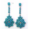 Image 1 : STERLING SILVER CABOCHON TOURQUISE EARRING