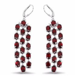 STERLING SILVER GARNET WATERFALL EARRING