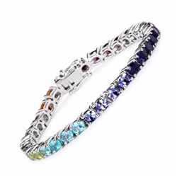 STERLIGN SIVLER MULTI STONE TENNIS BRACELET