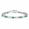 Image 1 : STERLING SILVER EHTIOPIAN OPAL AND SAKOTA EMERALD BRACELET