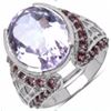 Image 1 : STERLING SILVER PINK AMETHYST AND RHODOLITE RING