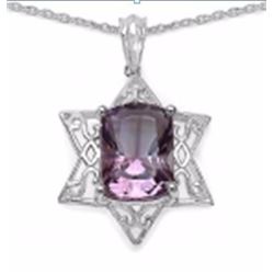 STERLING SILVER BRAZILIAN AMETHYST PENDANT