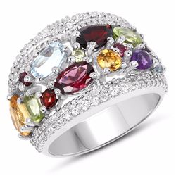 STERLING SILVER MULTI STONE RING