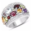 Image 1 : STERLING SILVER MULTI STONE RING