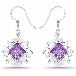 STERLING SILVER BRAZILIAN AMETHYST EARRING