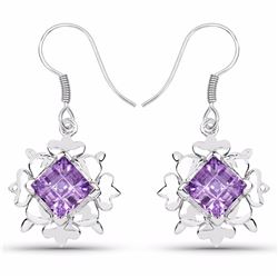 STERLING SILVER BRAZILIAN AMETHYST EARRING