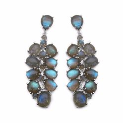 STERLING SILVER LABRADORITE CASCADE EARRING