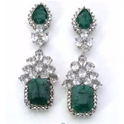 STERLING SILVER EMERALD EARRING