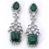 Image 1 : STERLING SILVER EMERALD EARRING