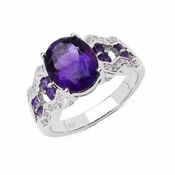 STERLING SILVER AFRICAN AMETHYST RING