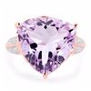 Image 3 : STERLING SILVER PINK AMETHYST TRILLION RING