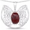 Image 1 : STERLING SILVER GARNET BUTTERFLY PENDANT
