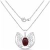 Image 2 : STERLING SILVER GARNET BUTTERFLY PENDANT