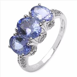 STERLING SILVER TANZANITE RING