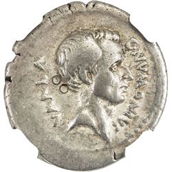 ROMAN REPUBLIC: C. Numonius Vaala, 41 BC, AR denarius (3.64g). NGC VF