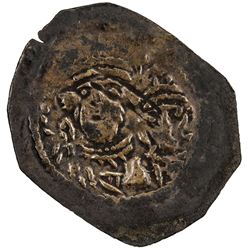 ARAB-SASANIAN: Anonymous, ca. 690-710+, AE pashiz (0.44g), NM, ND. VF