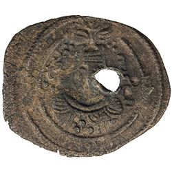 ARAB-SASANIAN: Anonymous, AE pashiz (1.28g), Kazirun, ND. VF