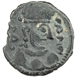 ARAB-SASANIAN: Anonymous, AE pashiz (1.11g), Tabaristan, year 93. F-VF