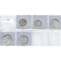 ARAB-SASANIAN: LOT of 5 silver drachms