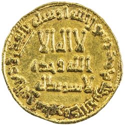 UMAYYAD: Hisham, 724-743, AV dinar (4.23g), NM (Dimashq), AH115. EF