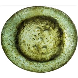 FATIMID: al-Zahir, 1021-1036, AE glass jeton or weight (1.47g), NM, ND. VF-EF