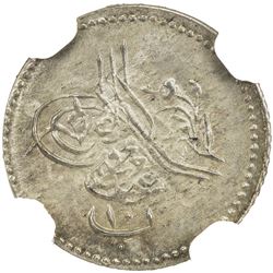 EGYPT: Abdul Aziz, 1861-1876, AR 10 para, Misr, AH1277 year 3. NGC MS65