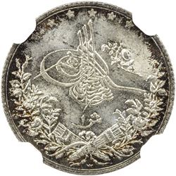 EGYPT: Abdul Hamid II, 1876-1909, AR qirsh, Misr, AH1293-W year 10. NGC MS66