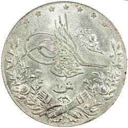 EGYPT: Mehmet V, 1909-1918, AR 10 qirsh, Misr, AH1327 year 6. UNC
