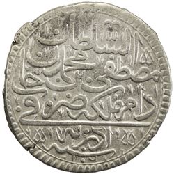 TURKEY: Mustafa II, 1695-1703, AR kurush (18.59g), Edirne, AH1106. VF-EF