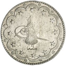 TURKEY: Mehmet VI, 1918-1924, AR 20 kurush, Kostantiniye, AH1336 year 1. VF-EF