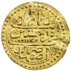 SAFAVID: Sultan Husayn, 1694-1722, AV ashrafi (3.47g), Isfahan, AH1134. VF