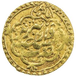 ZAND: Karim Khan, 1753-1779, AV 1/4 mohur (2.77g), Tabriz, AH1178. VF
