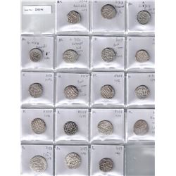 BARAKZAI:LOT of 18 silver rupees
