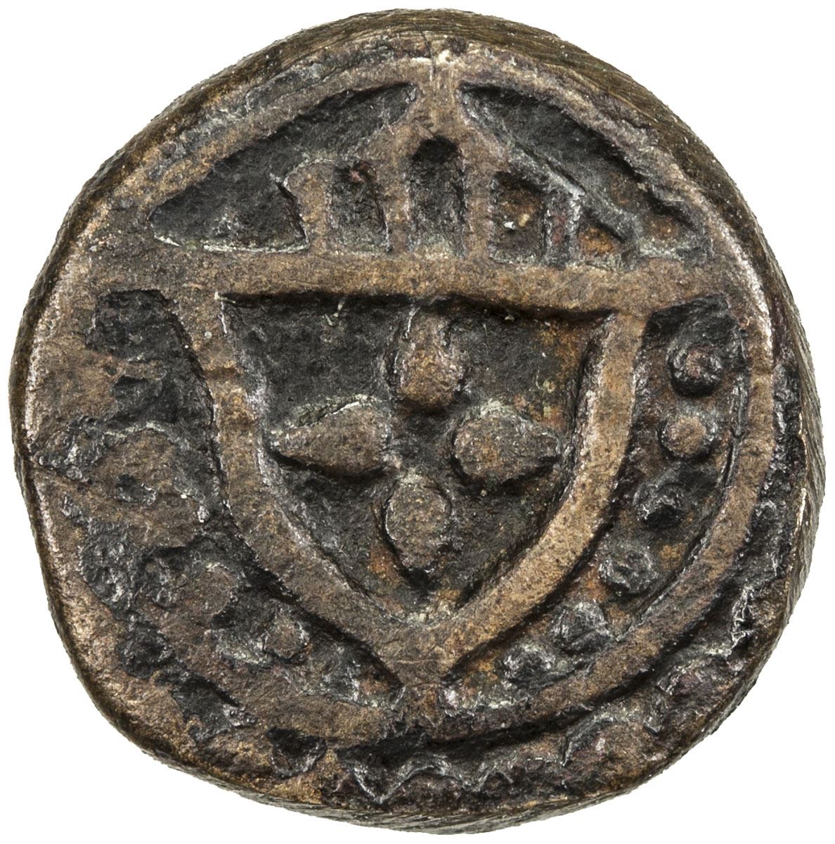 Ceylon Portuguese Felipe Ii 1598 1621 Ae 1 4 Bazaruco 0 49g Nd F Vf