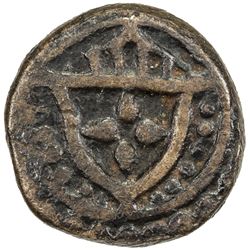 CEYLON (PORTUGUESE): Felipe II, 1598-1621, AE 1/4 bazaruco (0.49g), ND. F-VF