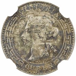 CEYLON: Victoria, 1837-1901, AR 10 cents, 1892. NGC MS65