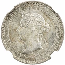 CEYLON: Victoria, 1837-1901, AR 25 cents, 1893. NGC MS65