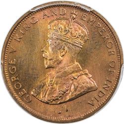 CEYLON: George V, 1910-1936, AE cent, 1926. PCGS SP